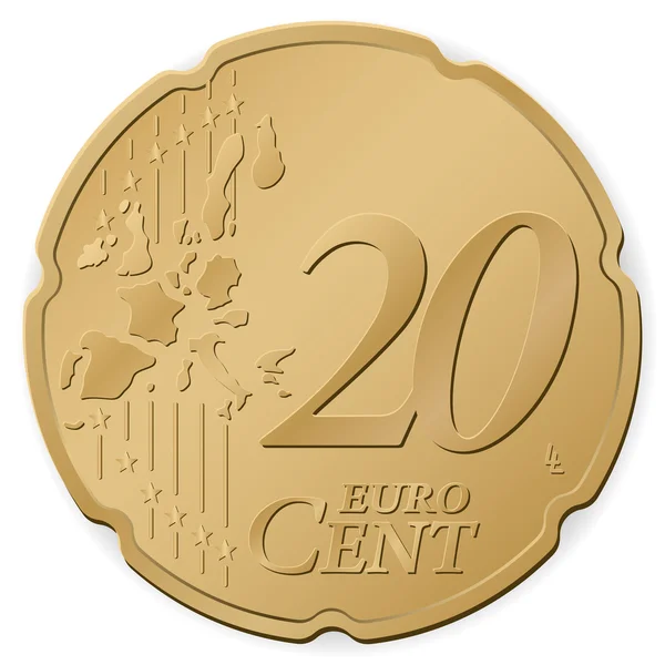 20 euro cent — Stock Vector