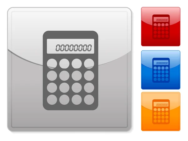 颜色方形 Web 按钮在白色背景上的计算器 矢量插画 — 图库矢量图片