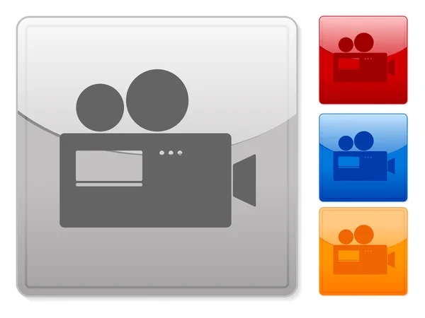 Caméra carré boutons web — Image vectorielle
