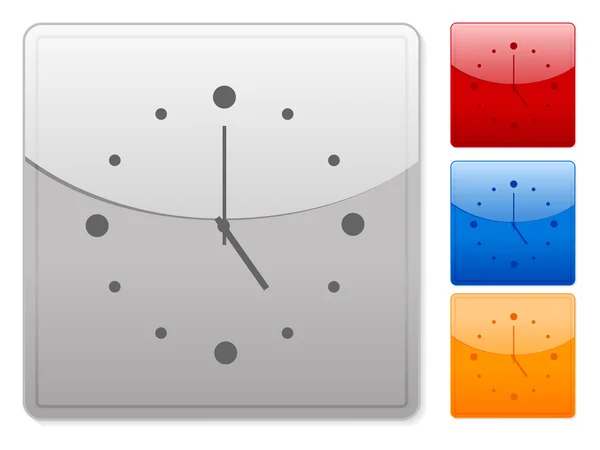 Farbe Quadratische Web Tasten Uhr Auf Weißem Hintergrund Vektorillustration — Stockvektor