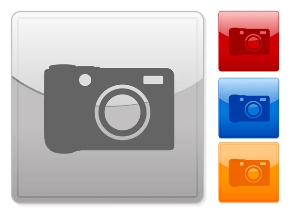 Boutons web carrés photo numérique — Image vectorielle