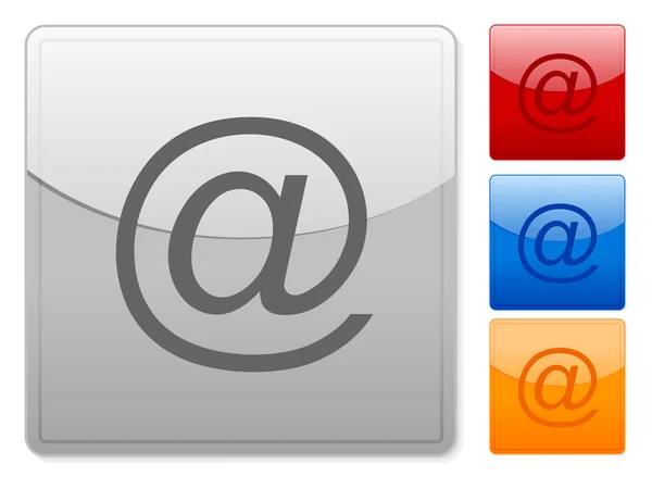 Boutons web carrés email — Image vectorielle