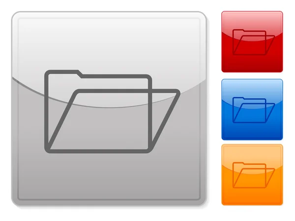 Kolor Kwadrat Web Przyciski Folderów Białym Tle Ilustracja Wektorowa — Wektor stockowy
