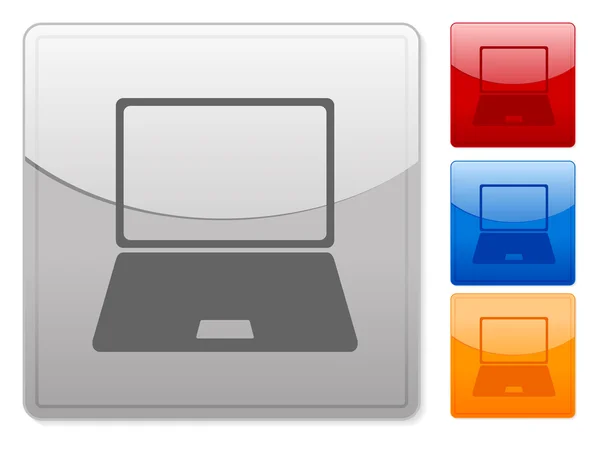 Color Square Web Buttons Laptop White Background Vector Illustration — Stock Vector