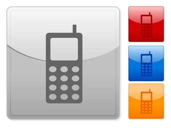 Χρώμα Τετραγωνικά Web Κουμπιά Κινητό Τηλέφωνο Λευκό Φόντο Εικονογράφηση Φορέας — Διανυσματικό Αρχείο