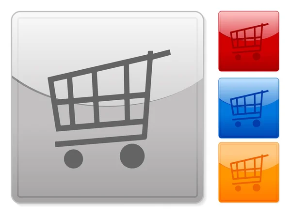 Quadrado web botões carrinho de compras 2 —  Vetores de Stock