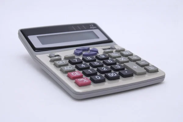 Białym Tle Szary Biznes Elektroniczny Kalkulator — Zdjęcie stockowe
