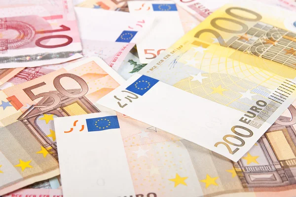 Antecedentes Com Diferentes Notas Euro — Fotografia de Stock