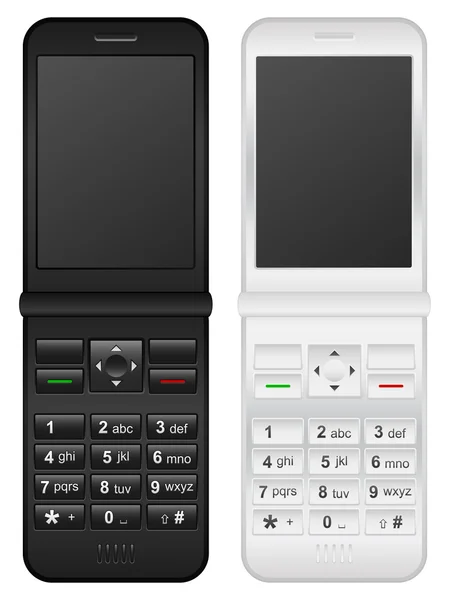 Cep Telefonu Beyaz Bir Arka Plan Üzerinde Izole Vektör Çizim — Stok Vektör