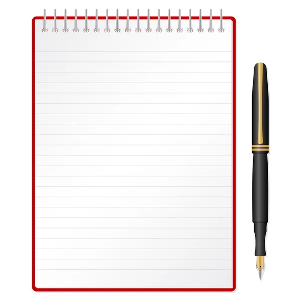 Caderno e caneta 2 —  Vetores de Stock