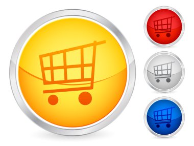 shopping cart button 2s set on a white background. Vector illustration. clipart