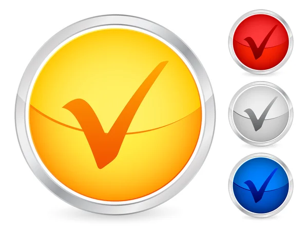 Comprobar Los Botones Símbolo Establecidos Sobre Fondo Blanco Ilustración Vectorial — Vector de stock