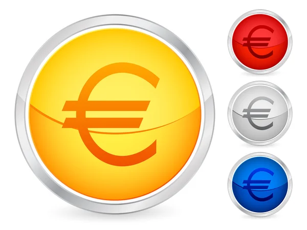Euro button — Stock Vector