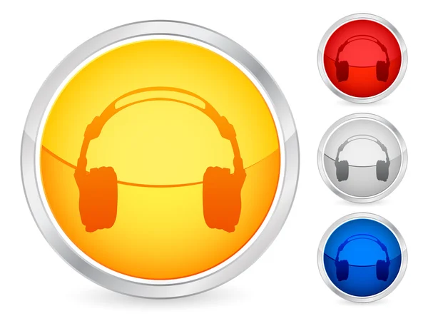 Ακουστικών Κουμπιά Που Λευκό Φόντο Εικονογράφηση Φορέας — Διανυσματικό Αρχείο
