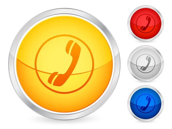 Telefon Düğmeleri Beyaz Bir Arka Plan Ayarla Vektör Çizim — Stok Vektör