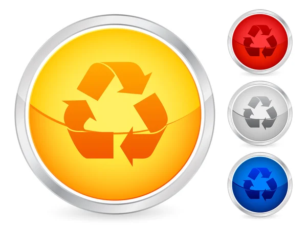 Recycle Symbol Buttons Set White Background Vector Illustration — Stock Vector