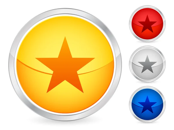 Star Buttons Set White Background Vector Illustration — Stock Vector
