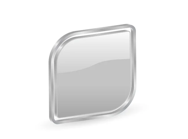 Icône Argentée Avec Contour Métallique Isolée Sur Fond Blanc Illustration — Image vectorielle