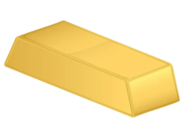 Barra Ouro Isolada Sobre Fundo Branco Ilustração Vetorial — Vetor de Stock