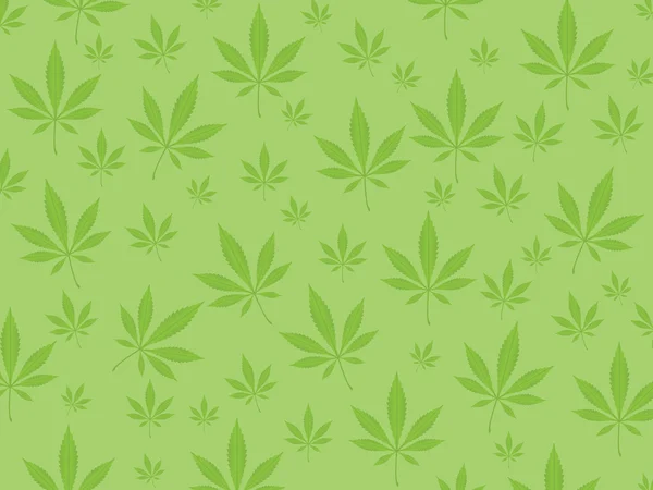 Groene Marihuana Blad Achtergrond Vectorillustratie — Stockvector