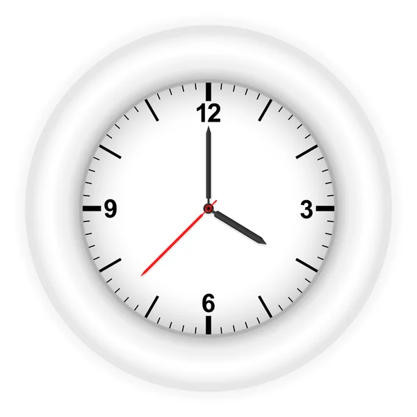 Uhr Auf Weißem Hintergrund Isoliert Vektorillustration — Stockvektor
