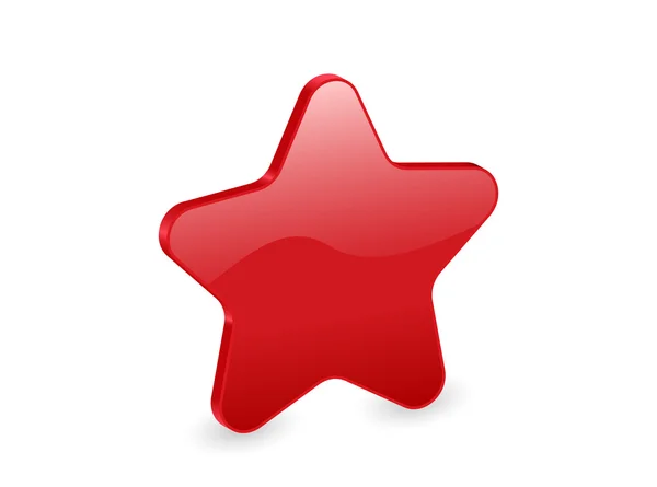 Rudá Hvězda Izolovaných Bílém Pozadí Vektorové Ilustrace — Stockový vektor