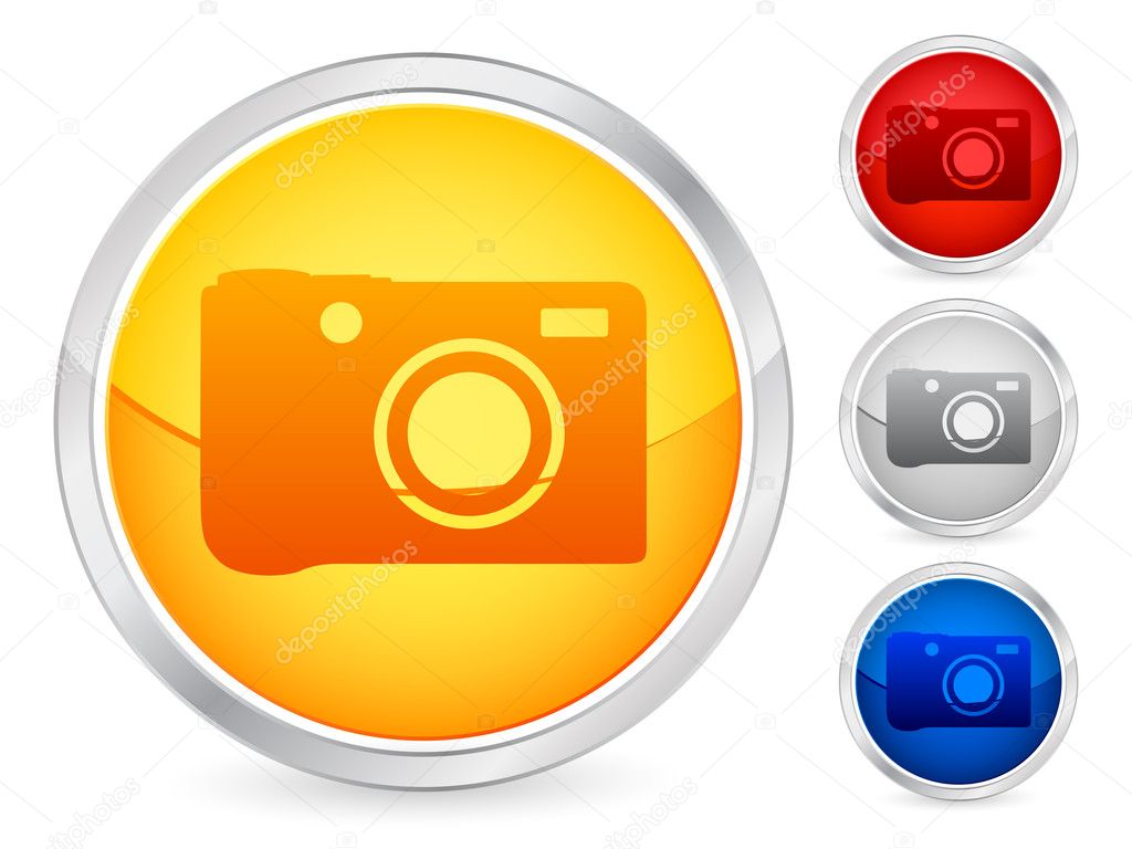 photo buttons set on a white background. Vector illustration.
