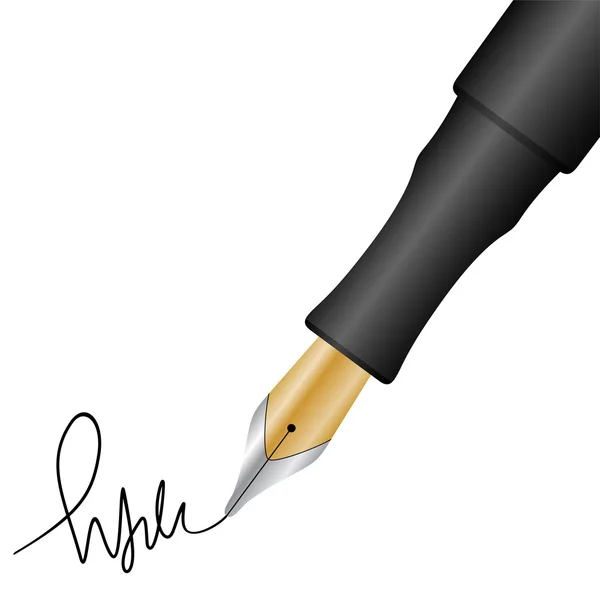 Pen and signature — Stock Vector