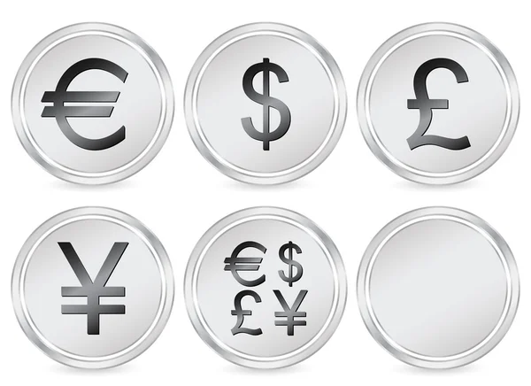Símbolos de dinheiro ícone círculo — Vetor de Stock