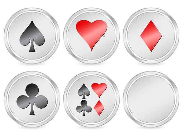 Jogando ícone de círculo símbolo de cartão — Vetor de Stock