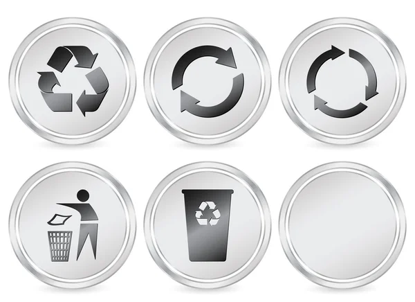 Recycle szimbólum kör ikonra — Stock Vector