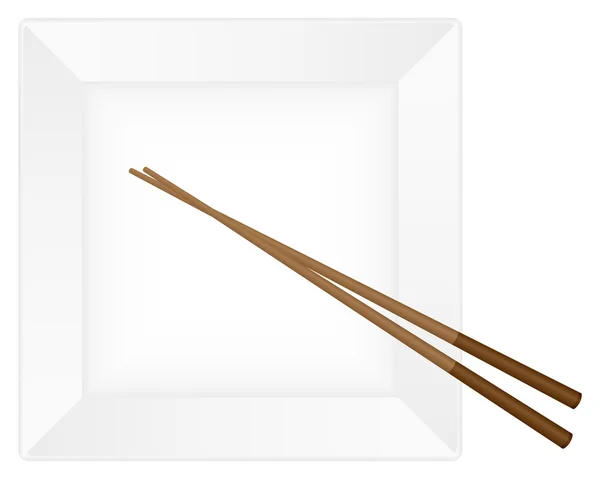 Chopsticks e prato — Vetor de Stock