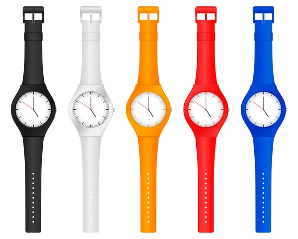 Цветные наручные часы — стоковый вектор