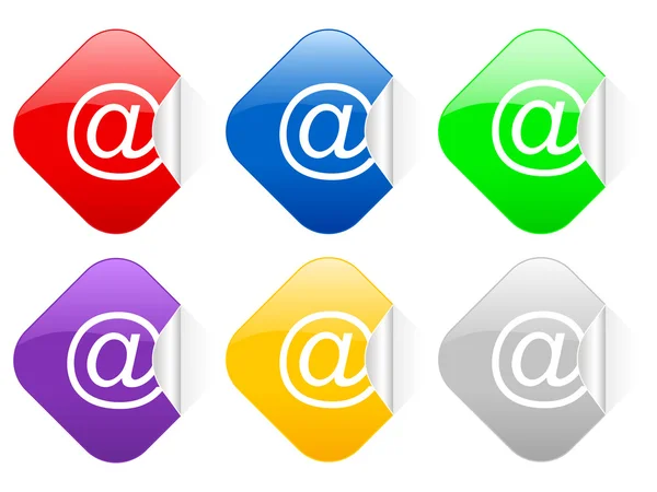 Email square stickers — Stock Vector