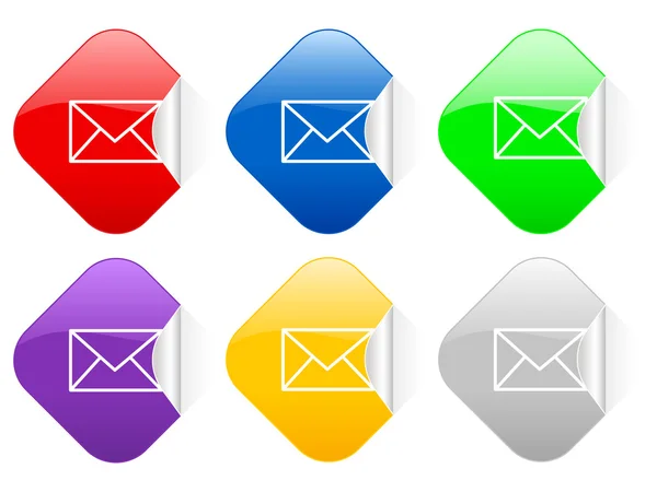 Autocollants carrés mail — Image vectorielle