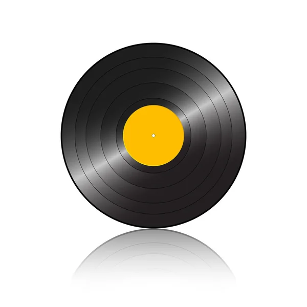 Gramophone record orange reflection — Stock Vector