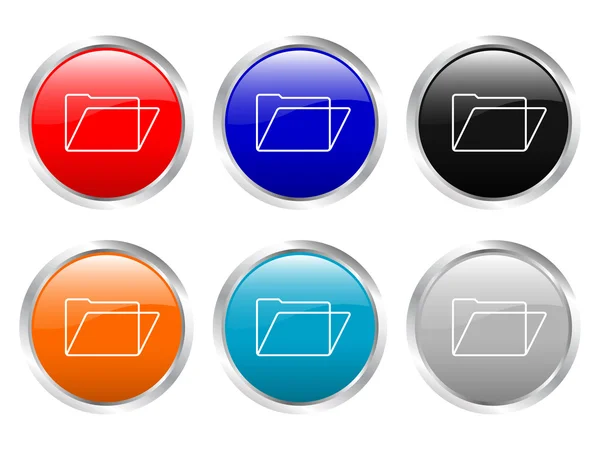 Glossy buttons folder — Stock Vector
