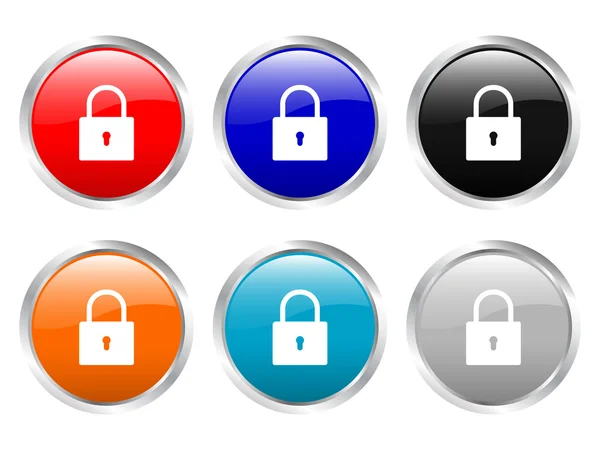Glossy buttons padlock — Stock Vector