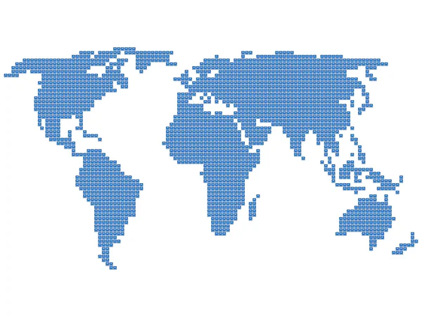 Mapa del mundo cuadrado — Vector de stock