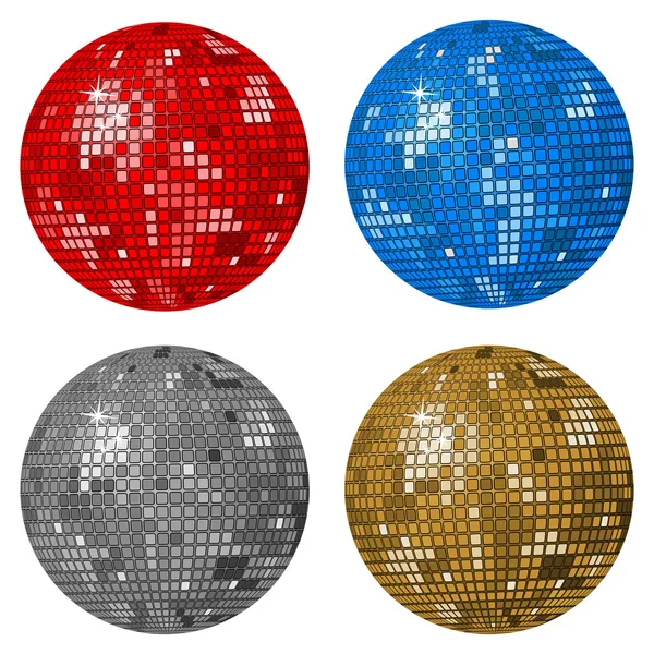 Dört disco balls — Stok Vektör