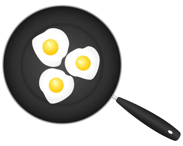 煎锅和蛋 — 图库矢量图片