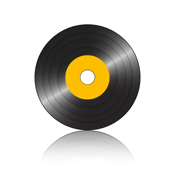 Petit disque de gramophone reflet orange — Image vectorielle