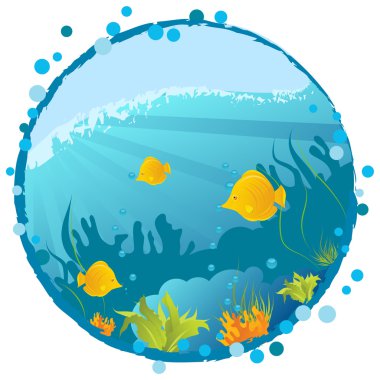 Round underwater background clipart