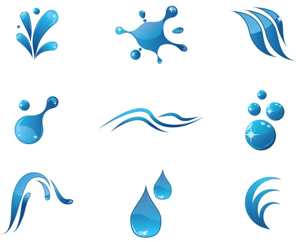 Icone elementi acqua Grafiche Vettoriali