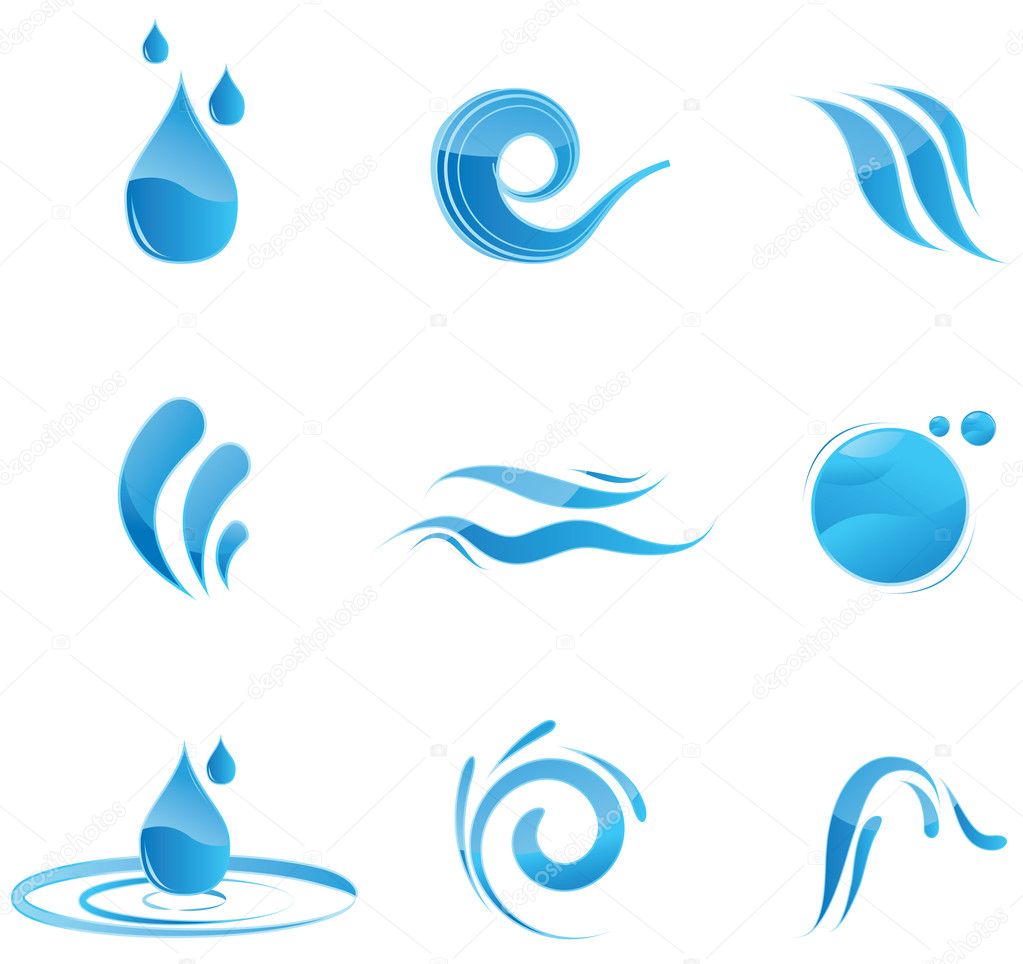 Glossy water icons