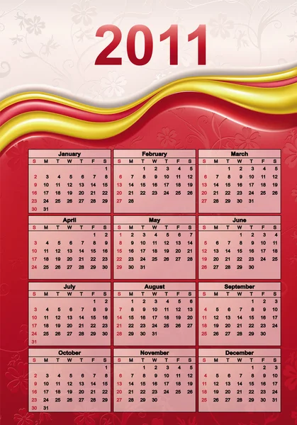 Kalendarz na rok 2011 — Wektor stockowy