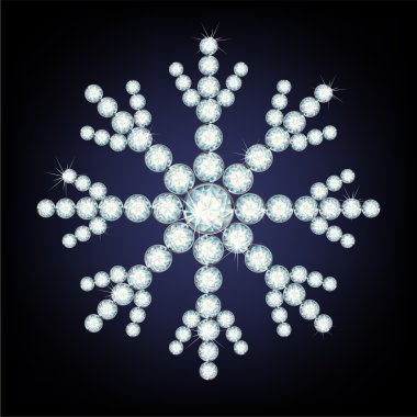 Snowflake made from diamonds. clipart