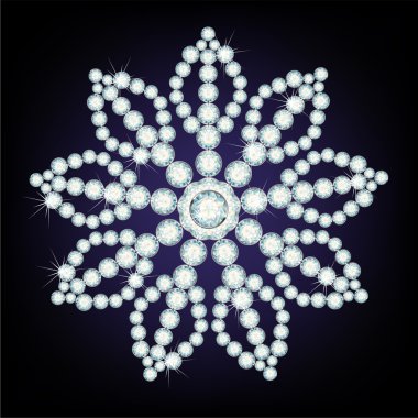 Snowflake made from diamonds. clipart