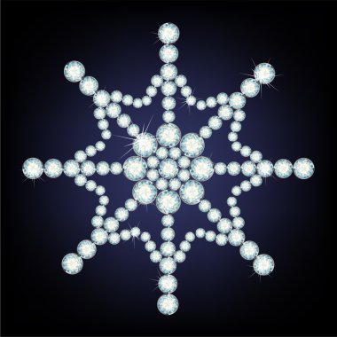 Snowflake made from diamonds. clipart