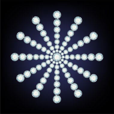 Snowflake made from diamonds. clipart